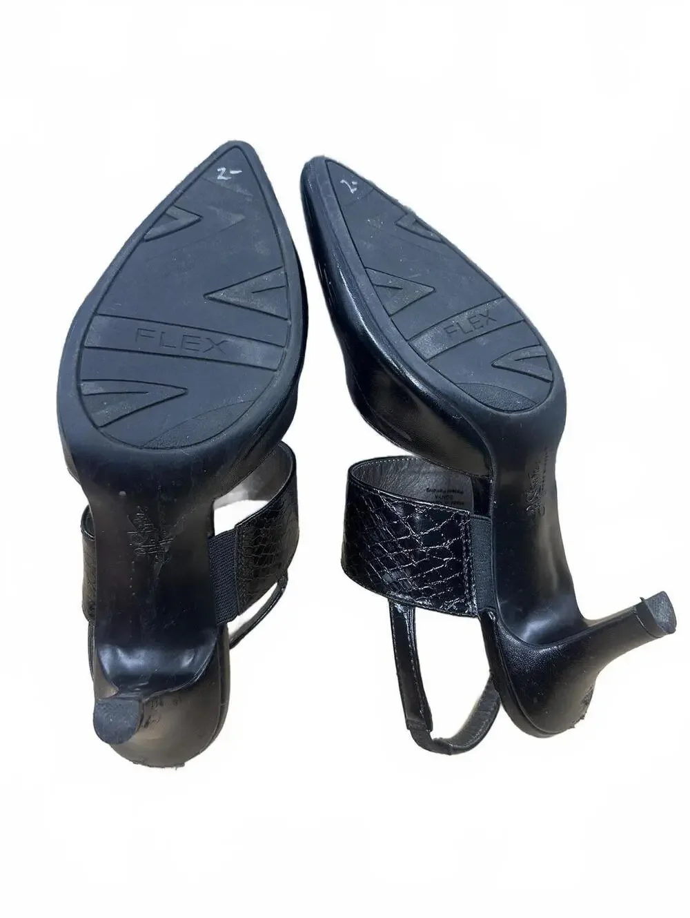 LifeStride Black Kitten Heel Slingback Pumps Pointed Toe